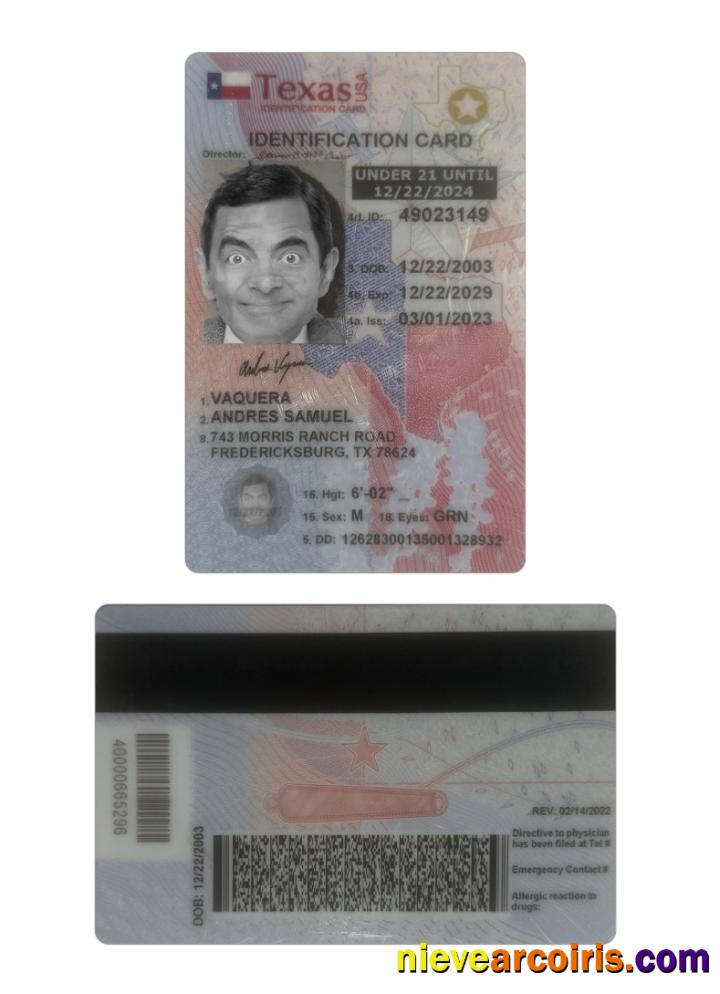 USA Texas ID card